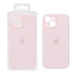 قاب سیلیکونی پاک کنی محافظ لنزدار اورجینال Apple iPhone 15 - صورتی روشن (پک اصلی)