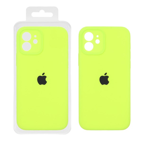 قاب سیلیکونی پاک کنی محافظ لنزدار اورجینال Apple iPhone 12 - سبز فسفری (پک اصلی)