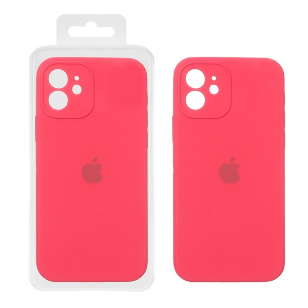 قاب سیلیکونی پاک کنی محافظ لنزدار اورجینال Apple iPhone 12 - قرمز روشن (پک اصلی)