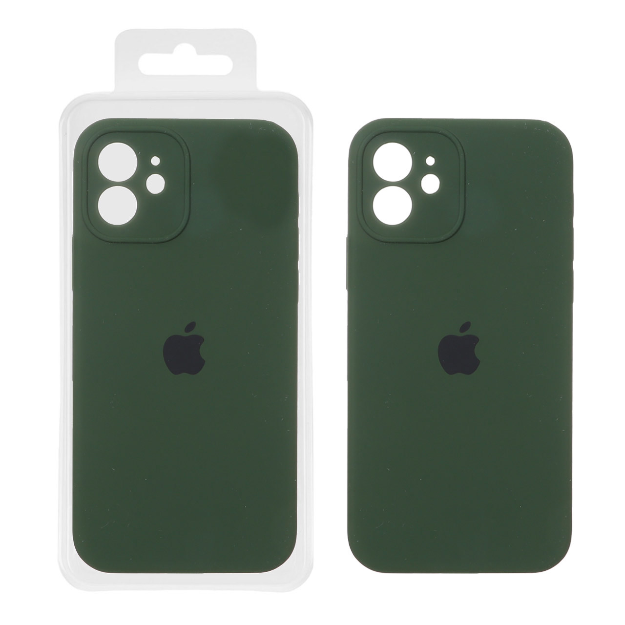 قاب سیلیکونی پاک کنی محافظ لنزدار اورجینال Apple iPhone 12 - سبز ارتشی (پک اصلی)