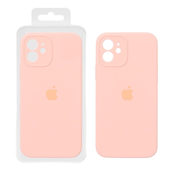 قاب سیلیکونی پاک کنی محافظ لنزدار اورجینال Apple iPhone 12 - گلبهی (پک اصلی)