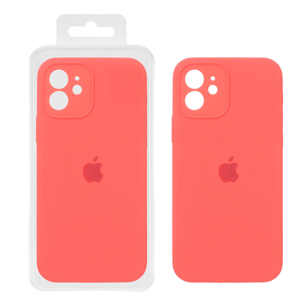 قاب سیلیکونی پاک کنی محافظ لنزدار اورجینال Apple iPhone 12 - مرجانی (پک اصلی)