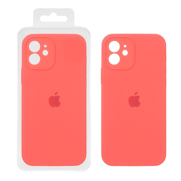قاب سیلیکونی پاک کنی محافظ لنزدار اورجینال Apple iPhone 12 - مرجانی (پک اصلی)