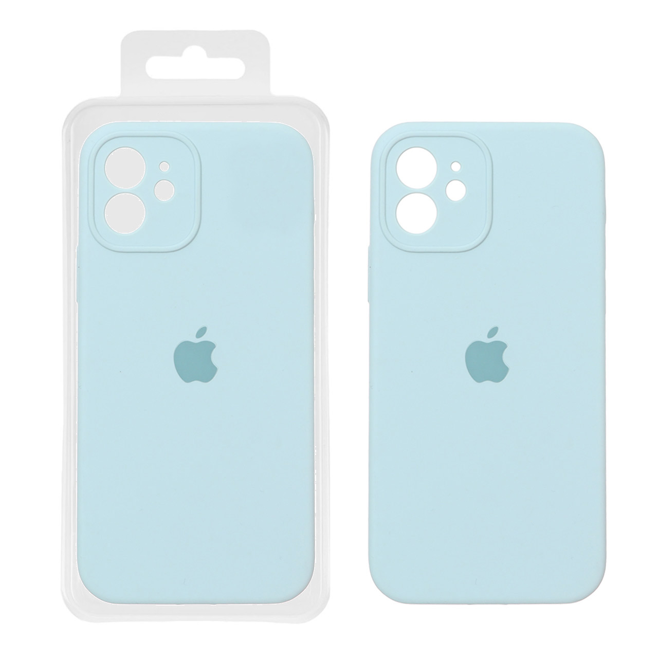 قاب سیلیکونی پاک کنی محافظ لنزدار اورجینال Apple iPhone 12 - سبزآبی (پک اصلی)