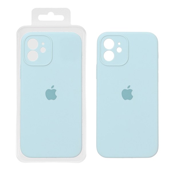 قاب سیلیکونی پاک کنی محافظ لنزدار اورجینال Apple iPhone 12 - سبزآبی (پک اصلی)