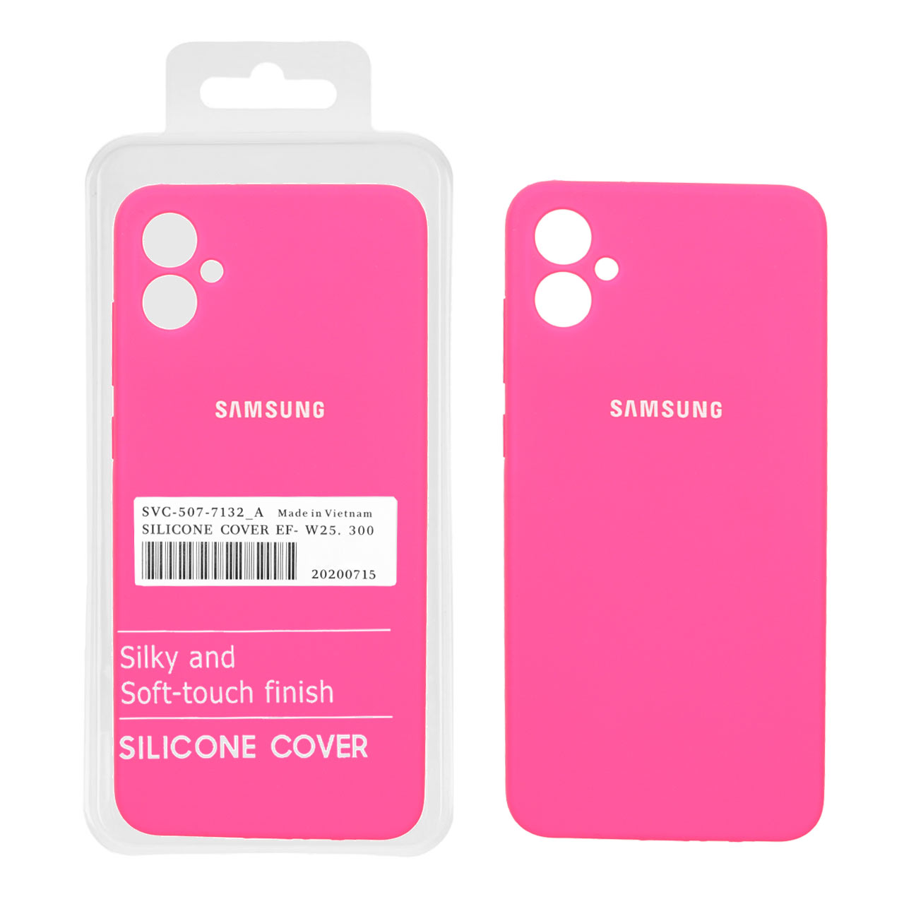 قاب سیلیکونی پاک کنی اورجینال درجه یک Samsung Galaxy A05 - صورتی فانتزی (پک دار) - NTC