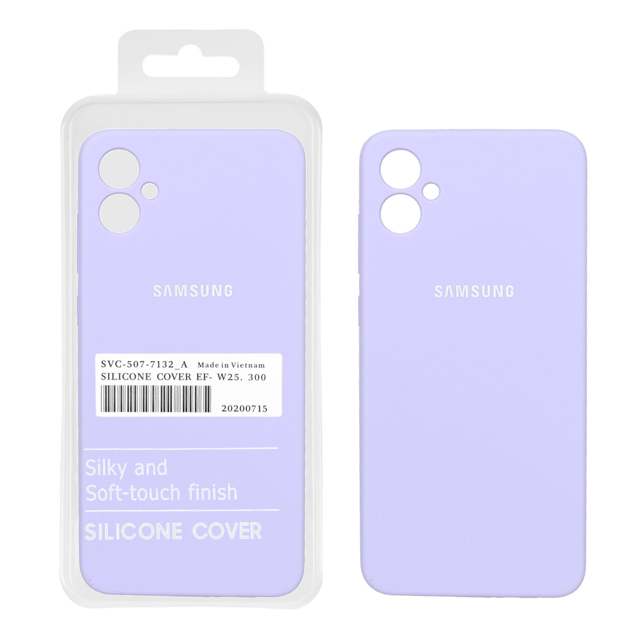 قاب سیلیکونی پاک کنی اورجینال درجه یک Samsung Galaxy A05 - یاسی روشن (پک دار) - NTC