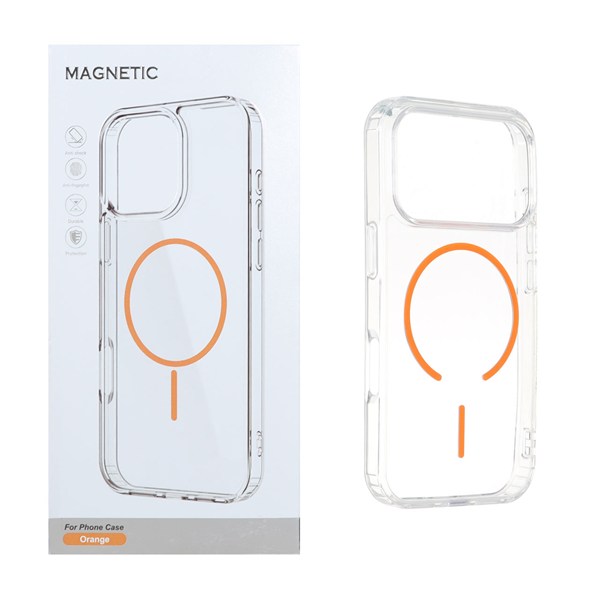 قاب اورجینال Magnetic دور ژله ای MagSafe مدل Apple iPhone 17 Pro - نارنجی (پک دار)