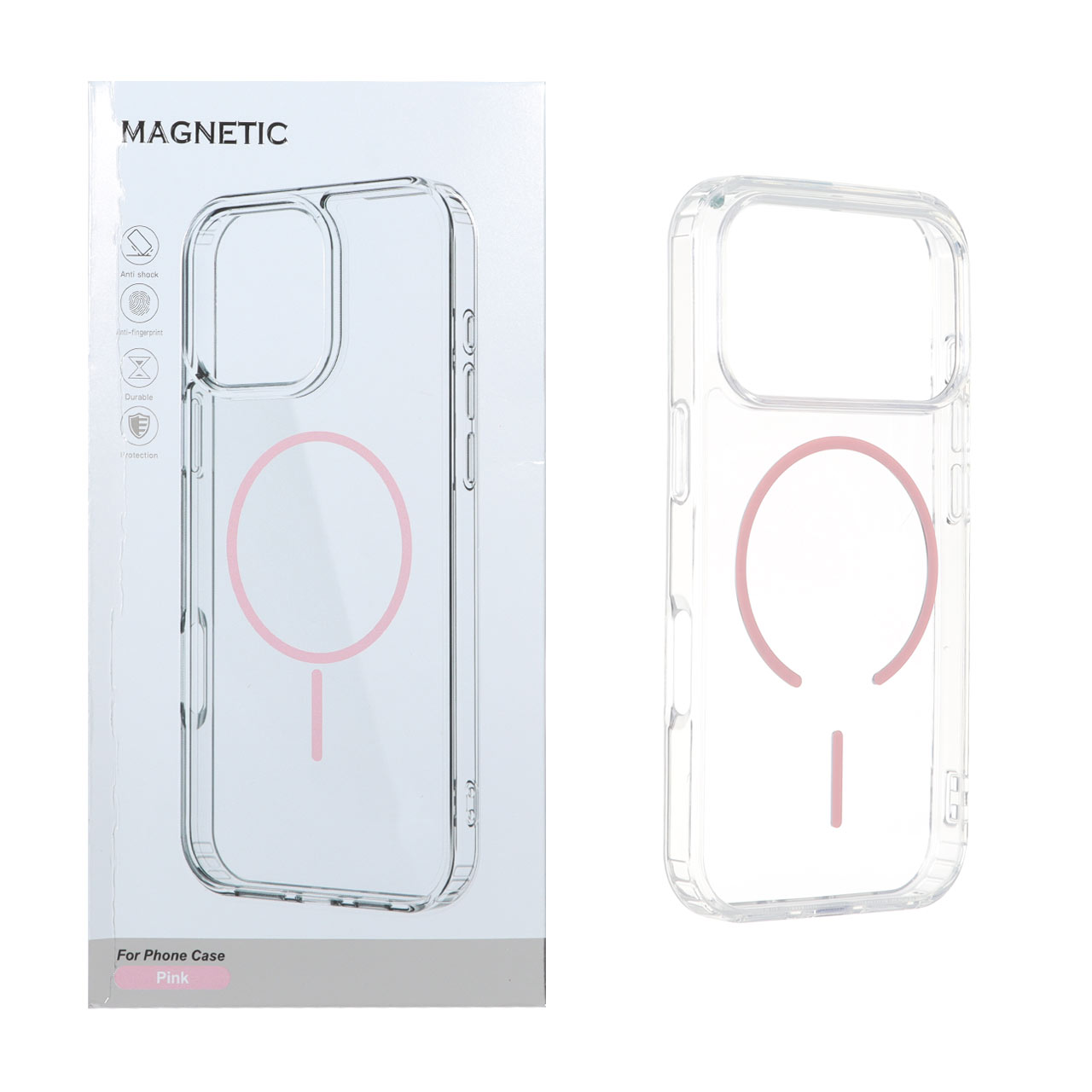 قاب اورجینال Magnetic دور ژله ای MagSafe مدل Apple iPhone 17 Pro - صورتی (پک دار)