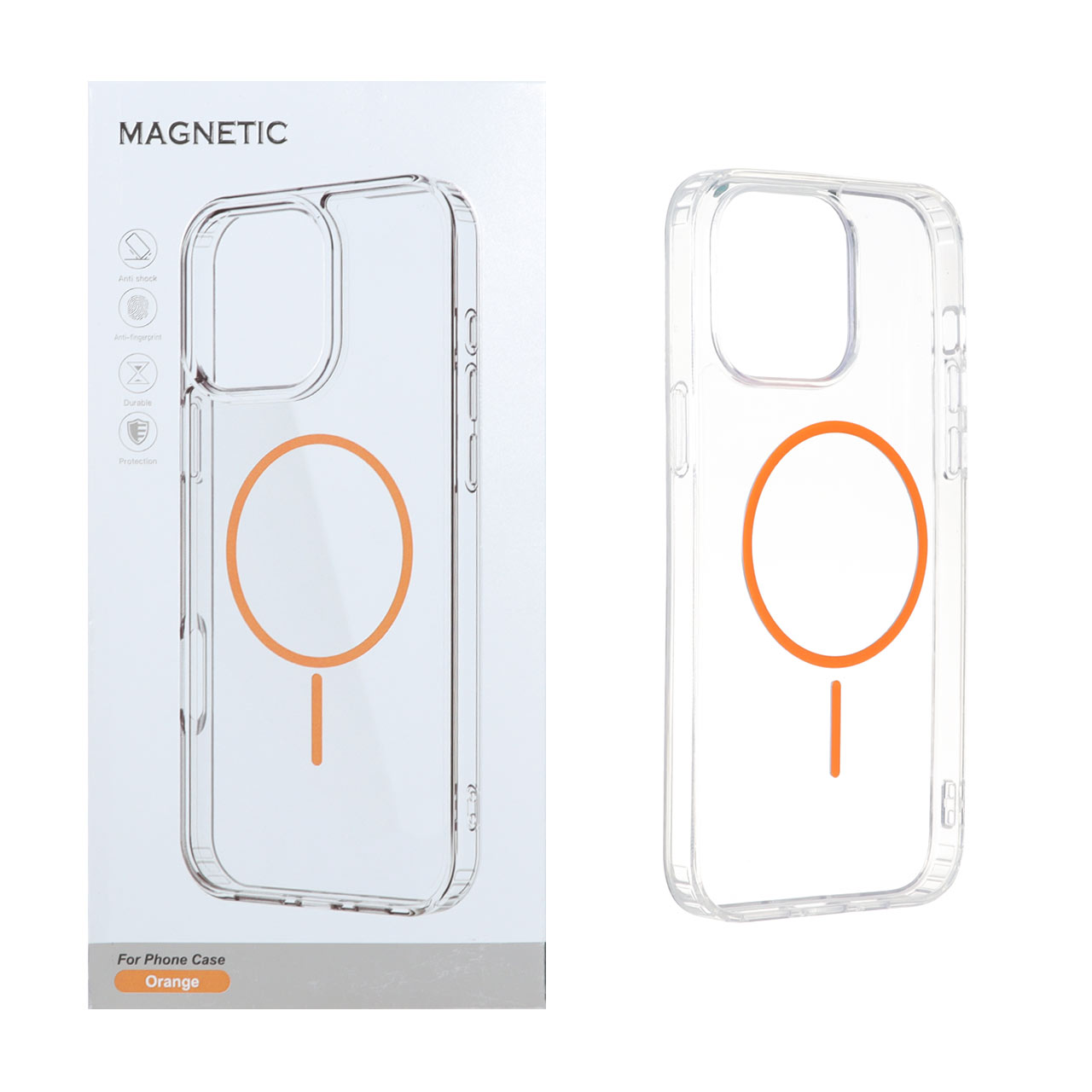 قاب اورجینال Magnetic دور ژله ای MagSafe مدل Apple iPhone 14 Pro Max - نارنجی (پک دار)