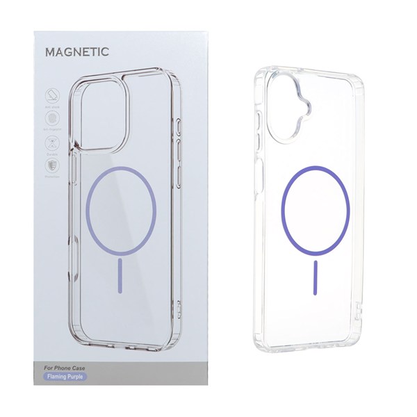 قاب اورجینال Magnetic دور ژله ای MagSafe مدل Samsung Galaxy A07 - بنفش روشن (پک دار)