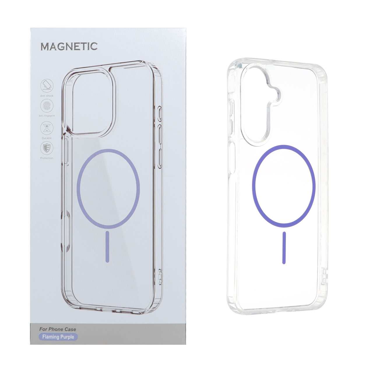 قاب اورجینال Magnetic دور ژله ای MagSafe مدل Samsung Galaxy A17 / A26 - بنفش روشن (پک دار)