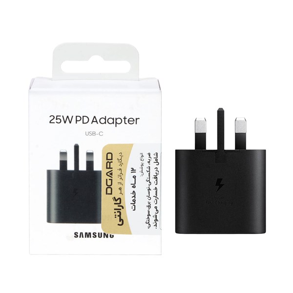 شارژر دیواری سه پین PD و فست تک پورت Samsung مدل EP-TA800 25W مجهز به فناوری NFC - اصلی - مشکی - DST (گارانتی 12 ماهه DST)