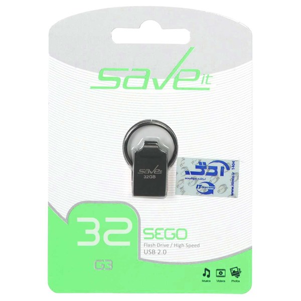فلش مموری Save it USB2.0 مدل SEGO ظرفیت 32GB - خاکستری (گارانتی مادام العمر آی تین)