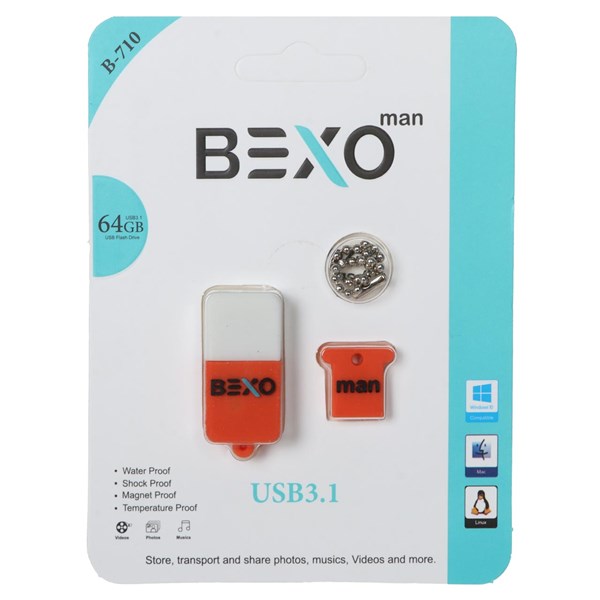 فلش مموری BEXO USB3.1 مدل B-710 ظرفیت 64GB - نارنجی (گارانتی داده پردازی آواتک)