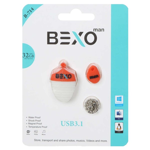 فلش مموری BEXO USB3.1 مدل B-714 ظرفیت 32GB - نارنجی (گارانتی داده پردازی آواتک)