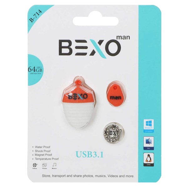 فلش مموری BEXO USB3.1 مدل B-714 ظرفیت 64GB - نارنجی (گارانتی داده پردازی آواتک)