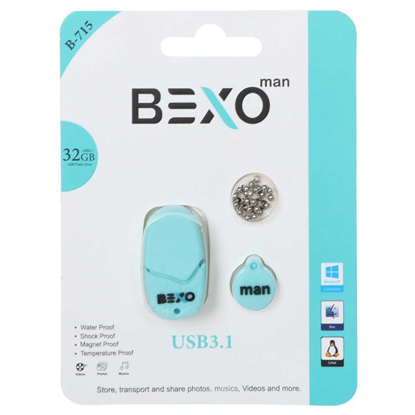 فلش مموری BEXO USB3.1 مدل B-715 ظرفیت 32GB - آبی روشن (گارانتی داده پردازی آواتک)