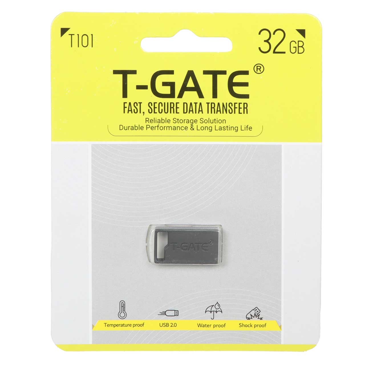 فلش مموری T-GATE USB2.0 مدل T101 ظرفیت 32GB - مشکی (گارانتی آسان سرویس)