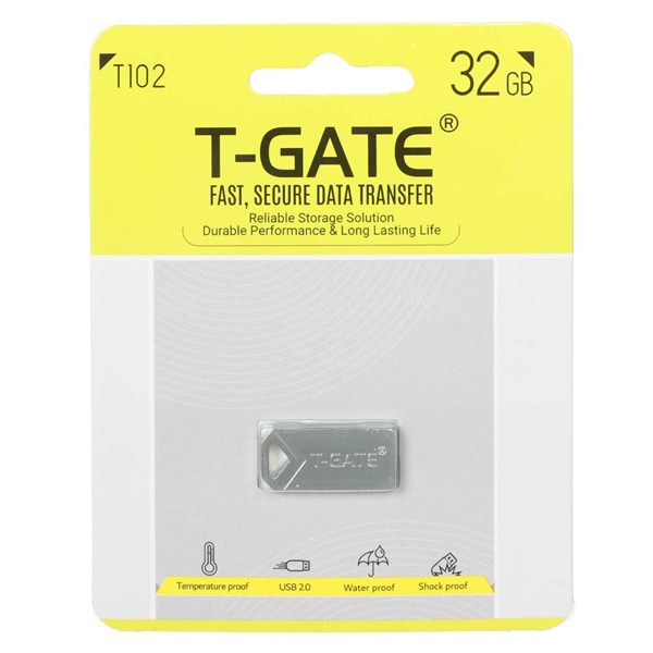 فلش مموری T-GATE USB2.0 مدل T102 ظرفیت 32GB - نقره ای (گارانتی آسان سرویس)