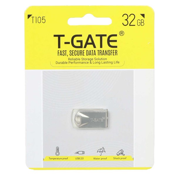 فلش مموری T-GATE USB2.0 مدل T105 ظرفیت 32GB - نقره ای (گارانتی آسان سرویس)