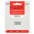 فلش مموری T-GATE USB2.0 مدل T109 ظرفیت 64GB - نقره ای (گارانتی آسان سرویس)
