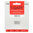 فلش مموری T-GATE USB2.0 مدل T110 ظرفیت 64GB - نقره ای (گارانتی آسان سرویس)