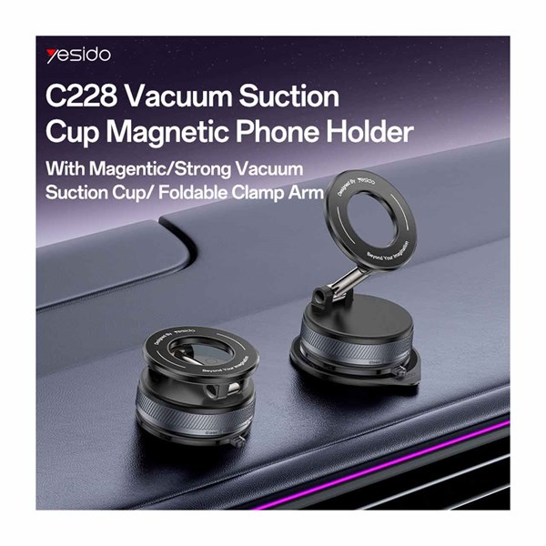 هولدر وکیومی مگنتی گوشی موبایل Yesido موبایل C228 - مشکی