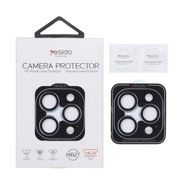 محافظ لنز رینگی اورجینال Yesido WB27 شابلون دار Apple iPhone 14 Pro Max / iPhone 14 Pro - آبی (پک دار)