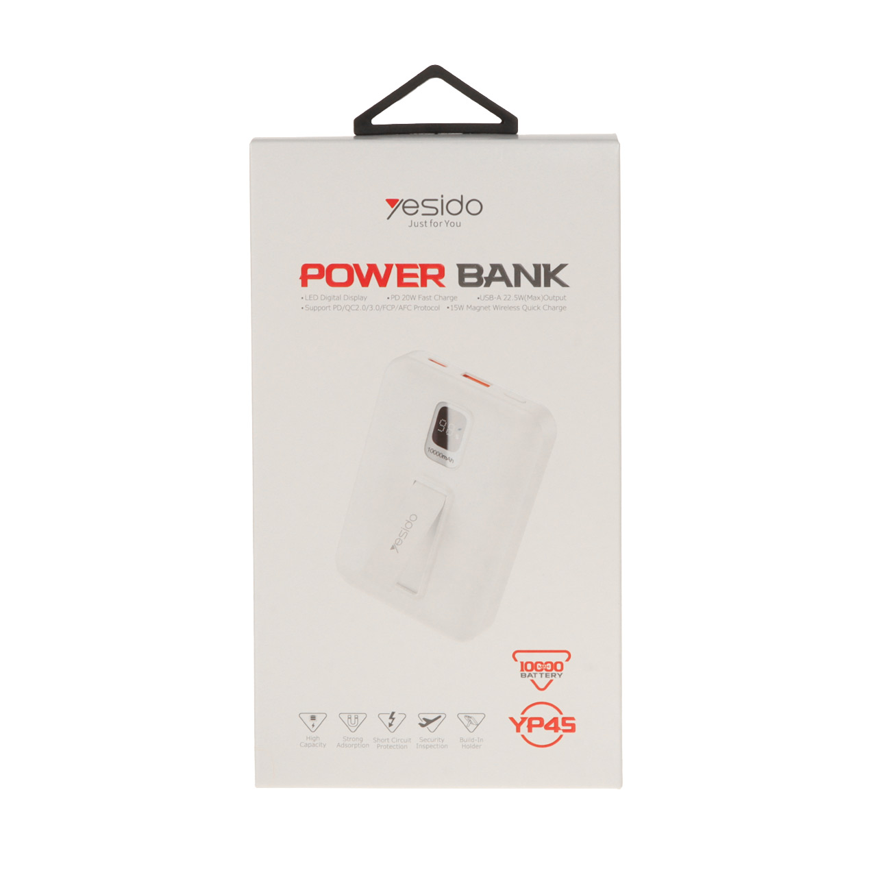 پاوربانک وایرلس PD و فست شارژ Yesido 10000mAh مدل YP45 20W - سفید (گارانتی 18 ماه تعویض نیکان همراه)