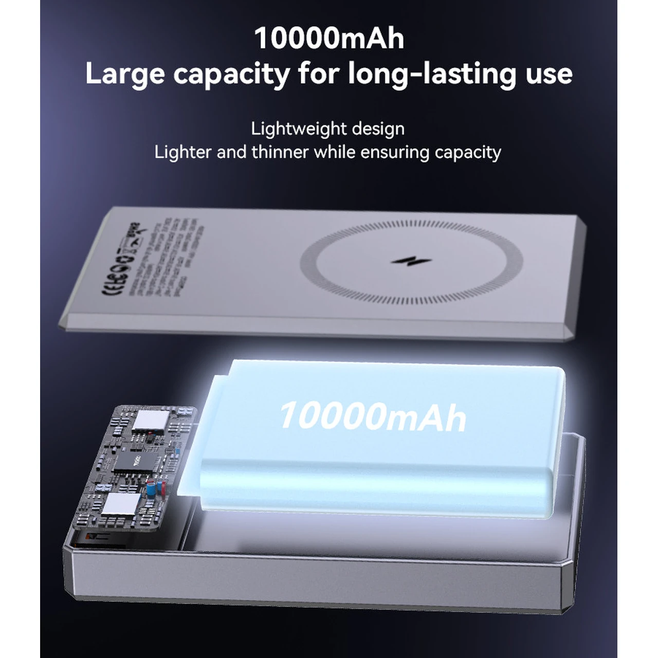 پاوربانک وایرلس PD و فست شارژ  Yesido 10000mAh مدل YP61 20W مگ سیف - خاکستری (گارانتی12 ماه تعویض نیکان همراه)