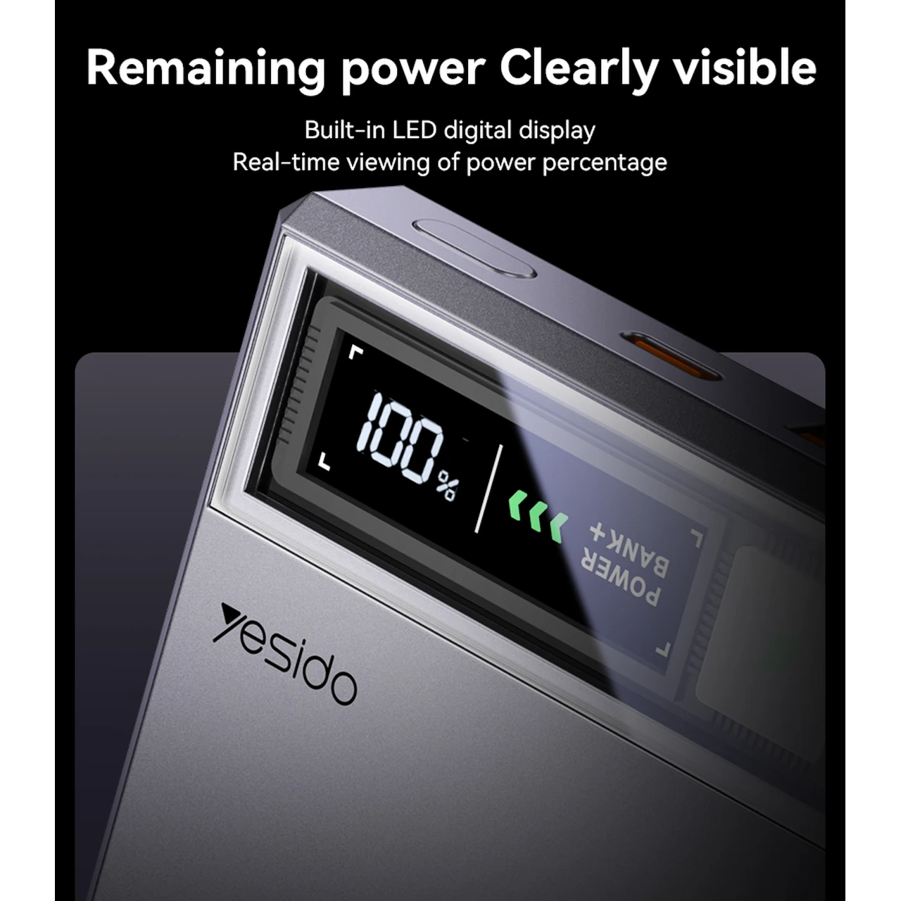 پاوربانک وایرلس PD و فست شارژ  Yesido 10000mAh مدل YP61 20W مگ سیف - خاکستری (گارانتی12 ماه تعویض نیکان همراه)
