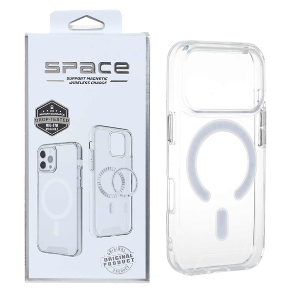 قاب اورجینال Space شفاف Magsafe مدل Apple iPhone 17 Pro (پک دار)