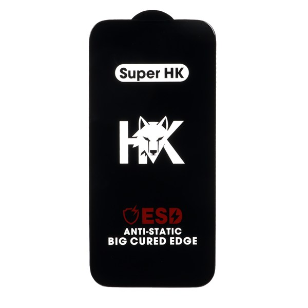 محافظ صفحه نمایش شیشه ای Full Cover ESD Anti Static - Super HK مدل Apple iPhone 16 / iPhone 15 / iPhone 14 Pro