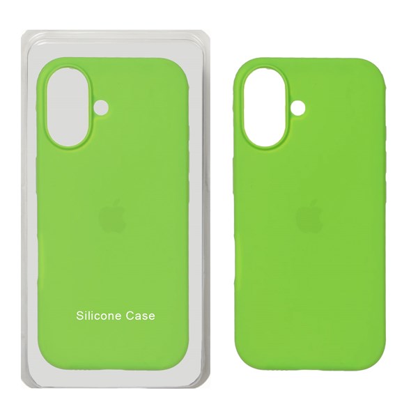 قاب سیلیکونی پاک کنی اورجینال Apple iPhone 16 - سبز چمنی (پک اصلی)