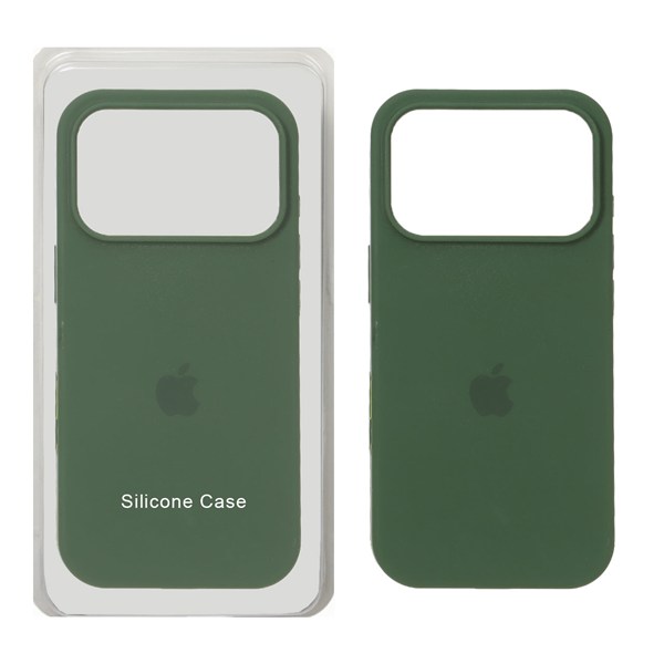 قاب سیلیکونی پاک کنی اورجینال Apple iPhone 17 Pro - سبز ارتشی (پک اصلی)