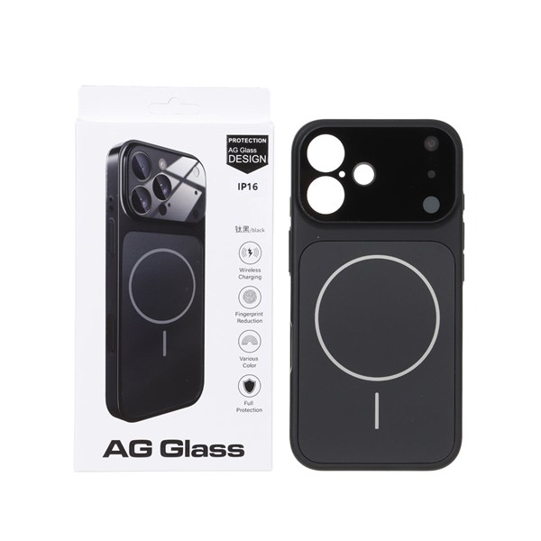 قاب اورجینال AG Glass محافظ لنز برجسته براق Magsafe مدل Apple iPhone 16 - مشکی