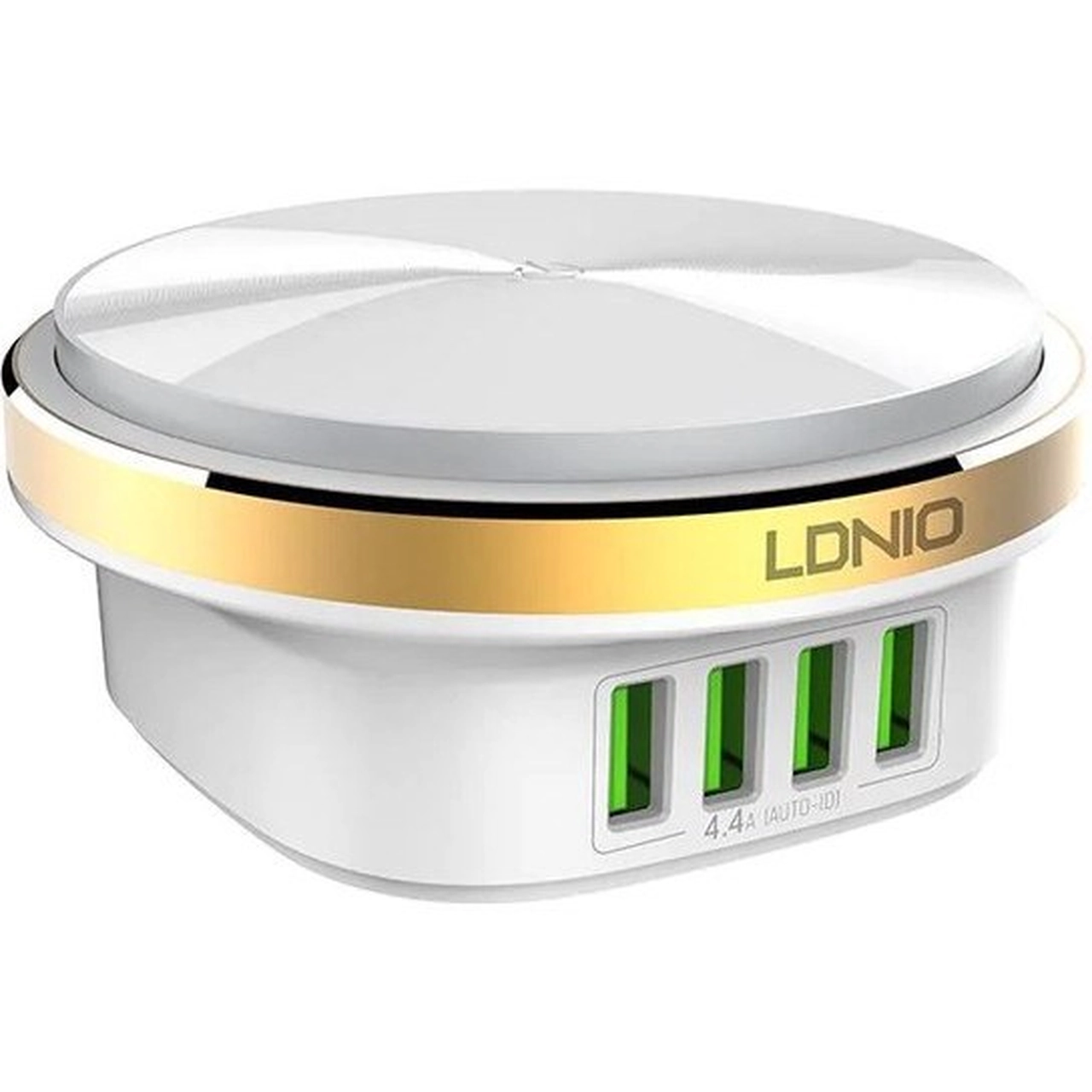 شارژر رومیزی LDNIO مدل A4406 22W - سفید طلایی (گارانتی 6 ماهه تعویض نیکان همراه)