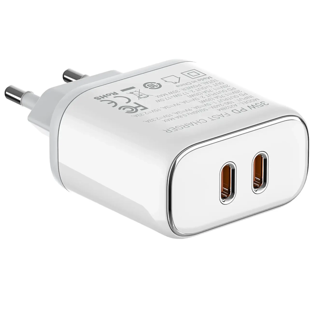 شارژر دیواری فست و PD دو پورت LDNIO مدل A2528M به همراه کابل شارژ Type-C To Lightning - سفید (گارانتی 6 ماهه تعویض نیکان همراه)