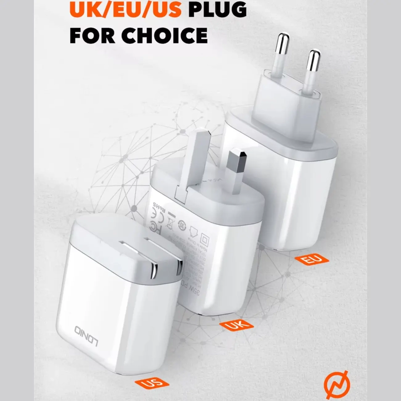 شارژر دیواری فست و PD دو پورت LDNIO مدل A2528M به همراه کابل شارژ Type-C To Lightning - سفید (گارانتی 6 ماهه تعویض نیکان همراه)