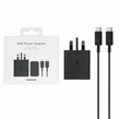 شارژر سه پین + کابل SAMSUNG 45W اصل T4511 ( فست و PD) مشکی - اصل چین (گارانتی 18 ماهه تعویض اچ دی سرویس )