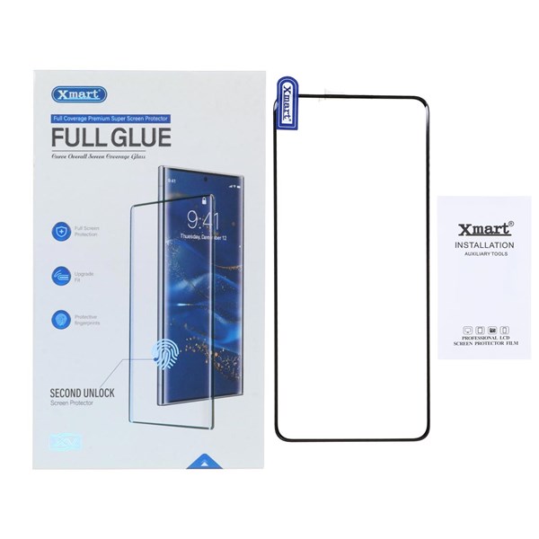 محافظ صفحه نمایش شیشه ای خم فول چسب Full Cover Xmart درجه یک Xiaomi Redmi Note 14 Pro 4G - مشکی (پک دار)