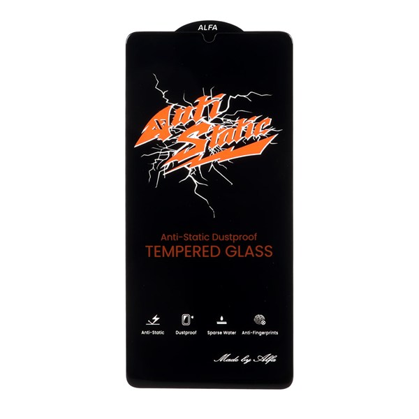 محافظ صفحه نمایش شیشه ای Full Cover Anti Static ALFA مدل Samsung Galaxy A07 / A06 / A05s / Realme C51 / Realme C53 / Narzo N53