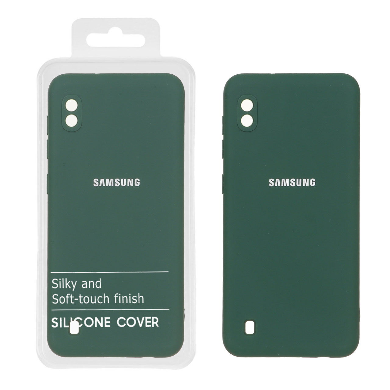 قاب نیو سیلیکون محافظ لنزدار RFF مدل Samsung Galaxy A10 / M10 - سبز (پک دار)