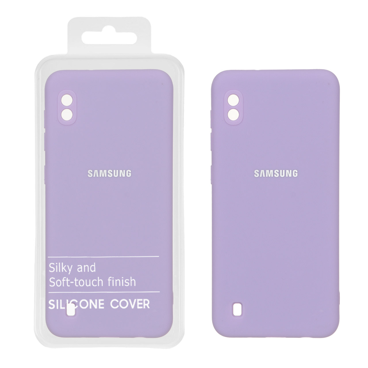 قاب نیو سیلیکون محافظ لنزدار RFF مدل Samsung Galaxy A10 / M10 - بنفش روشن (پک دار)