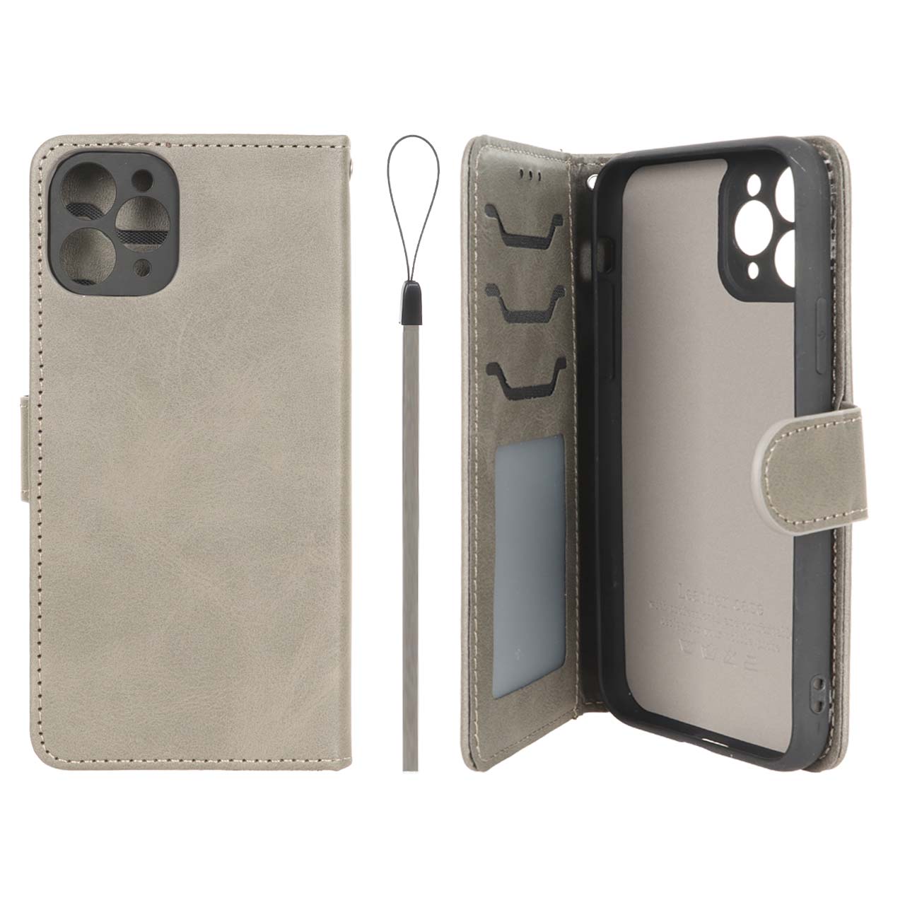 کیف موبایل مگنتی درجه یک داخل خز MNC Plus مدل Apple iPhone 11 Pro - خاکستری