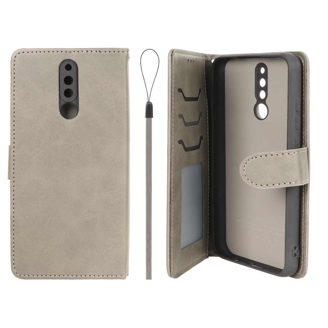 کیف موبایل مگنتی درجه یک داخل خز MNC Plus مدل Xiaomi Redmi 8 - خاکستری