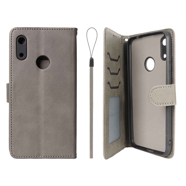 کیف موبایل مگنتی درجه یک داخل خز MNC Plus مدل Huawei Y6 (2019) / Y6 Prime (2019) / Y6s / Honor 8a - خاکستری