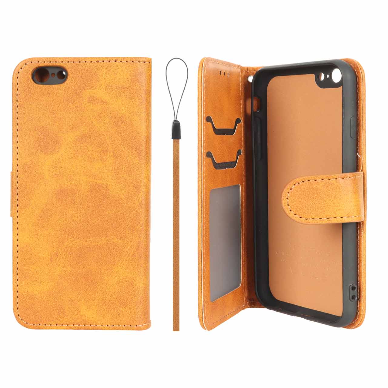 کیف موبایل مگنتی درجه یک داخل خز MNC Plus مدل Apple iPhone 6 / iPhone 6s - عسلی