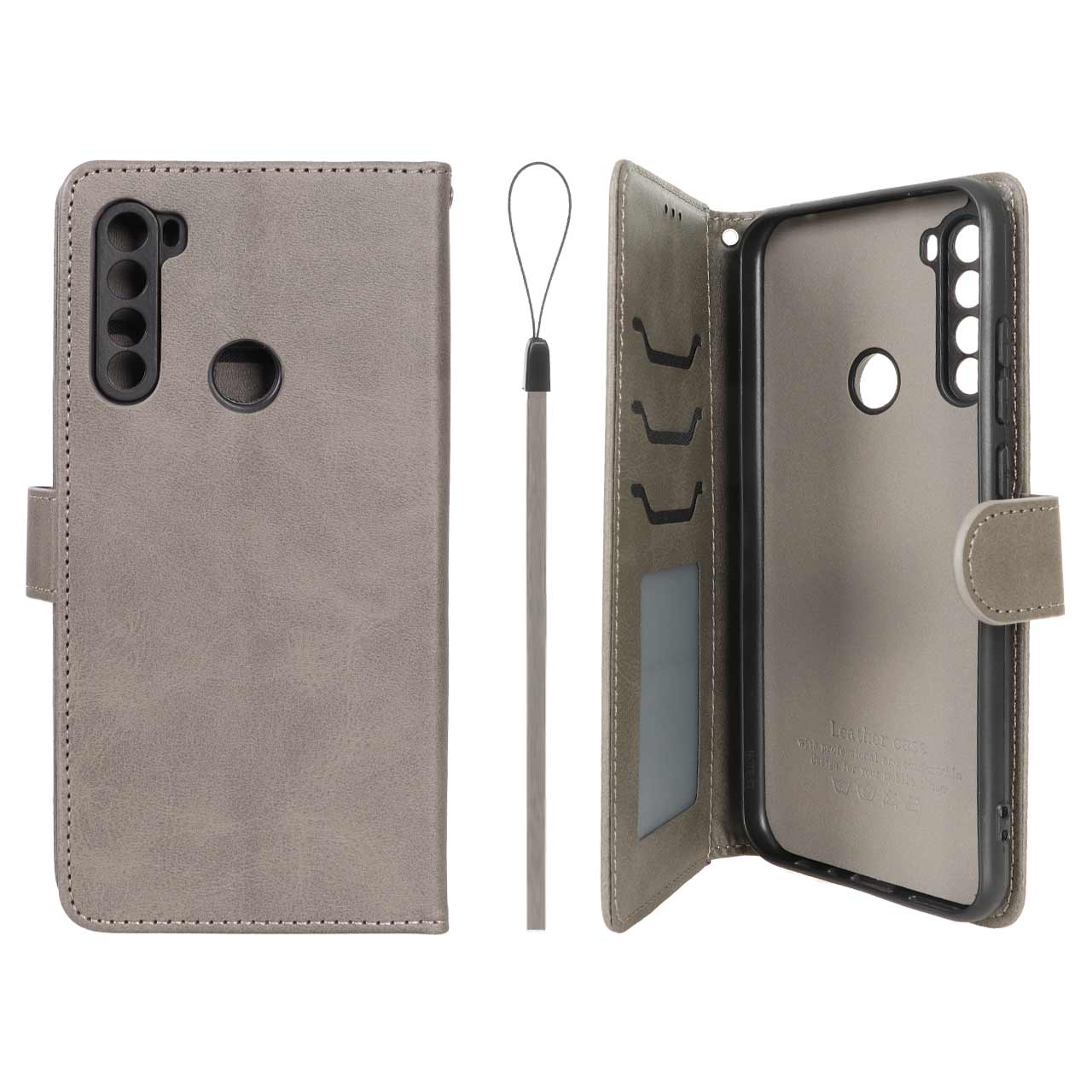 کیف موبایل مگنتی درجه یک داخل خز MNC Plus مدل Xiaomi Redmi Note 8T - خاکستری